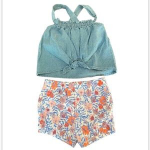 Carter’s Bow Knot Floral 2PC Short Set